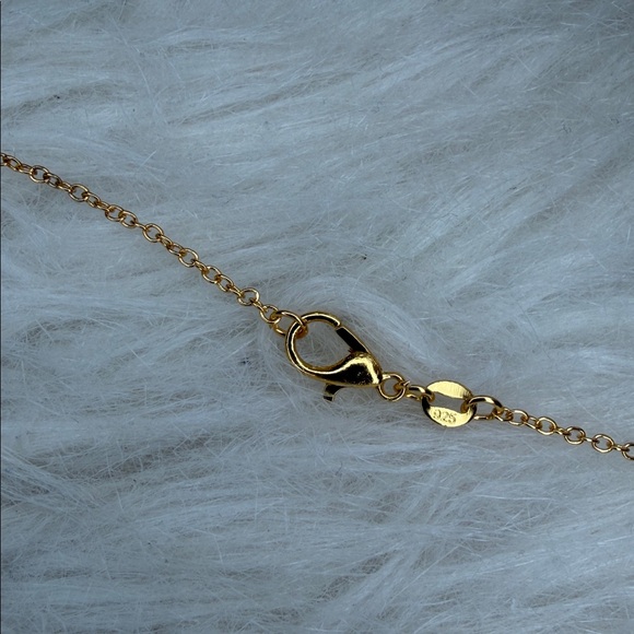 LV designer circle stainless gold necklace approximately 20 inches - Picture 3 of 4